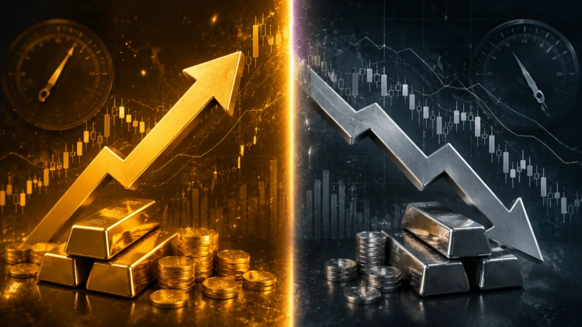 Gold arrows pointing up and down representing rising or falling prices