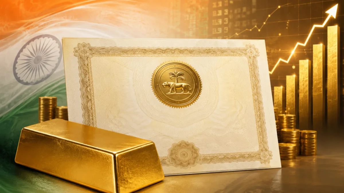 Sovereign Gold Bond document with an official gold seal